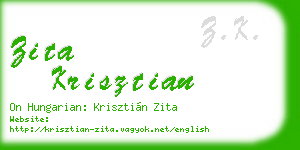 zita krisztian business card
